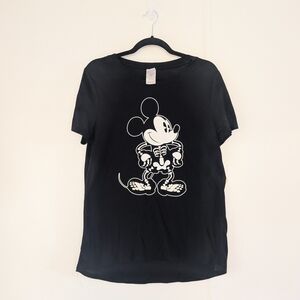 Disney Black and White Mickey Mouse Short Sleeve Tee